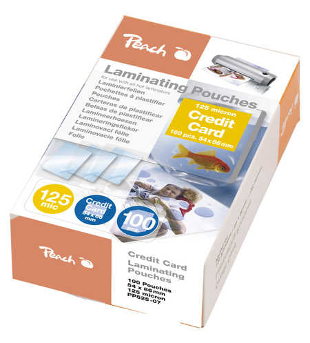 Peach Laminierfolien 54 × 86 mm – 125 µm, glänzend, 100 Stück