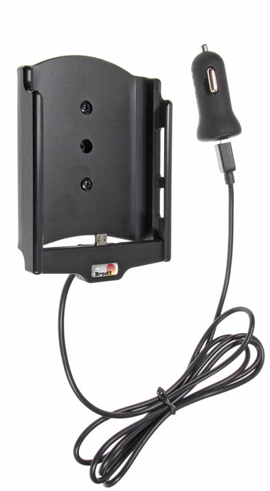 Brodit Auto-Halterung mit USB-Ladung über Zigarettenanzünder (12 V) – für Sony Xperia Z5 – Schwarz