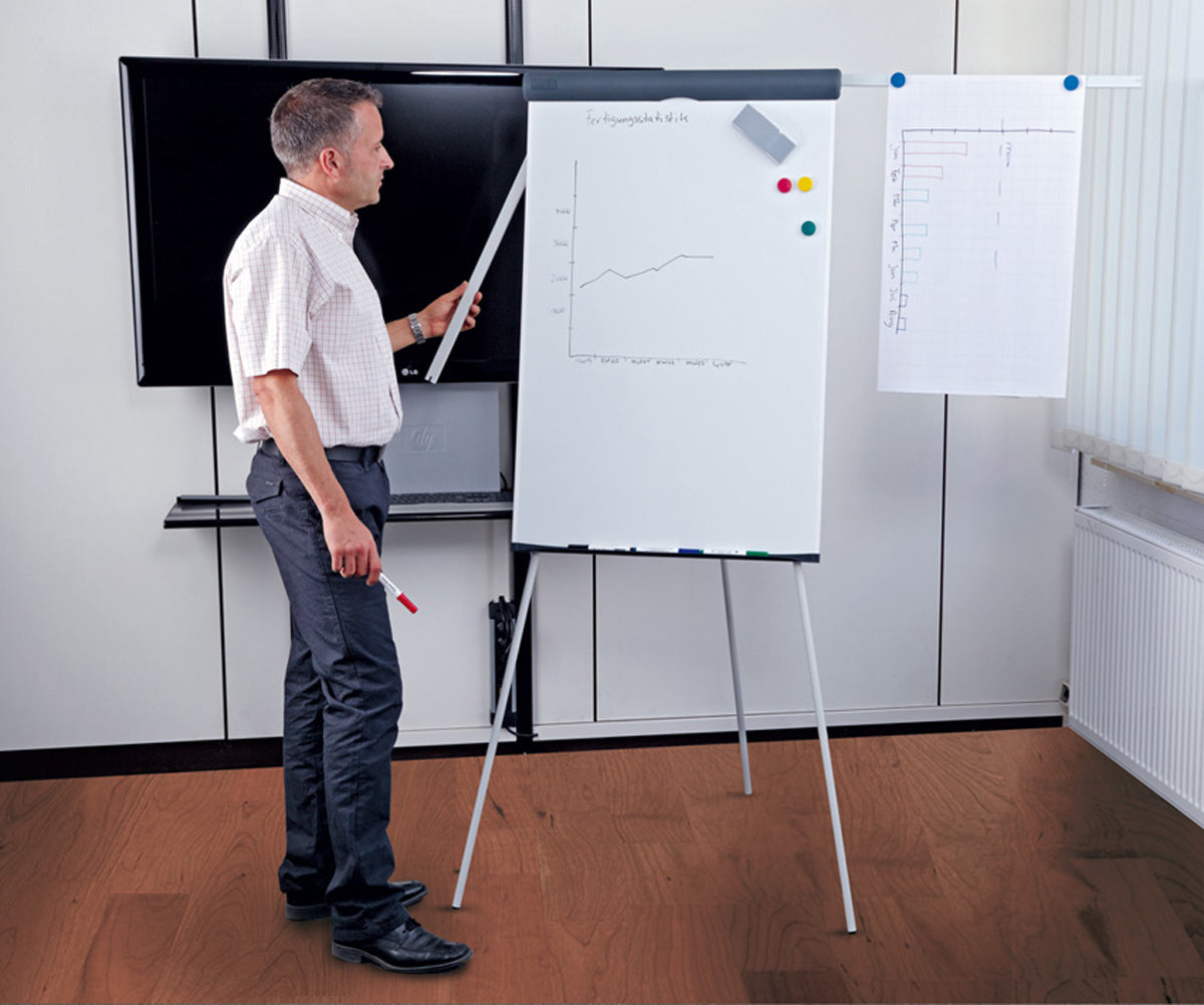 MAUL Flipchart-Block 63722-82 – 66 × 97 cm, grau, Kunststoff, Stahl