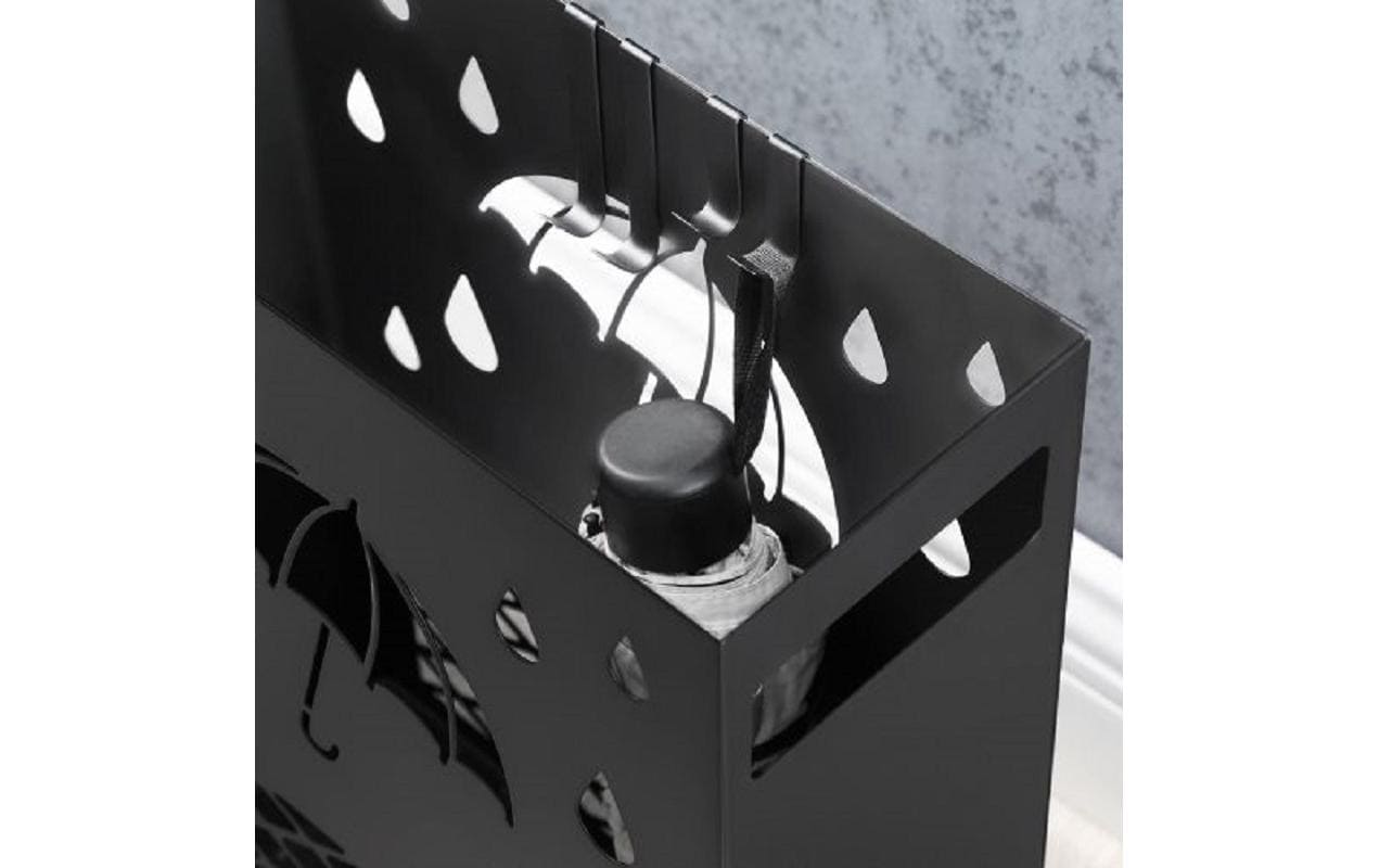 Songmics Schirmständer – Stahl, Schwarz, 28 × 12 × 41 cm