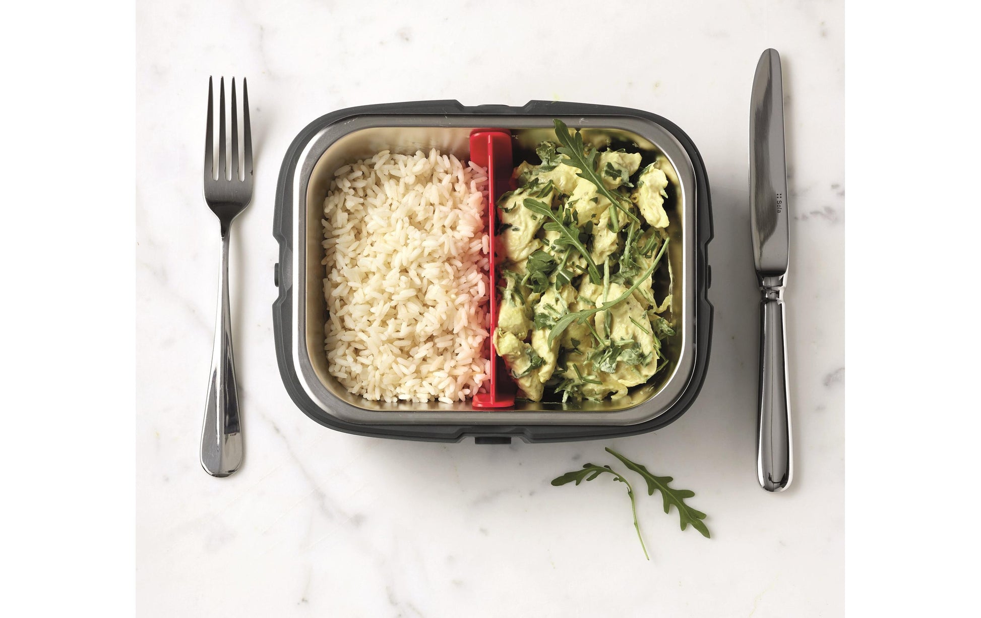 KOENIG Lunchbox 925 ml, 22 × 17,5 × 11,7 cm, Edelstahl, grau