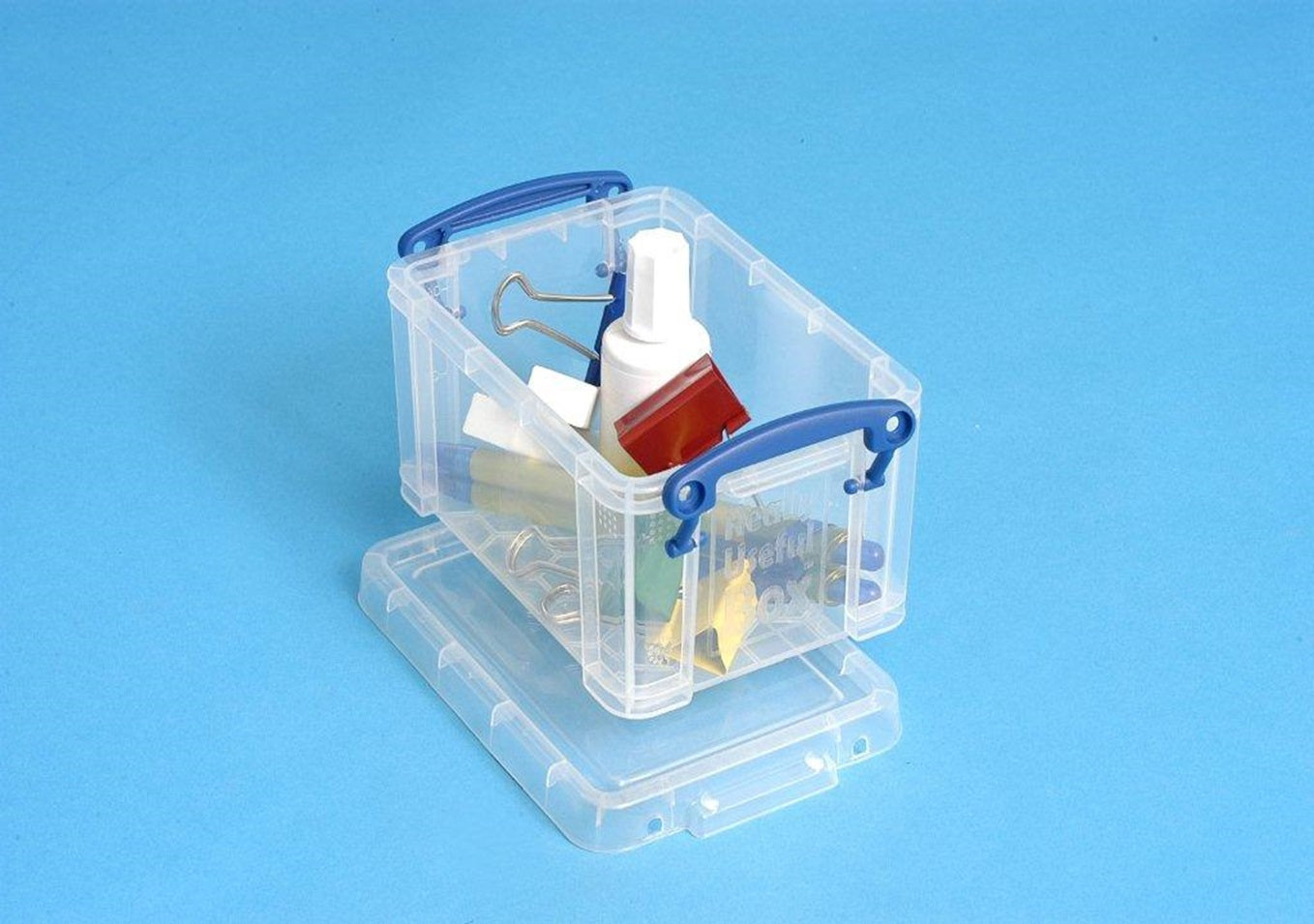 Really Useful Boxes Really Useful Box Aufbewahrungsbox 0,7 l (mit Deckel) – Polypropylen – transparent – 100 × 80 × 155 mm