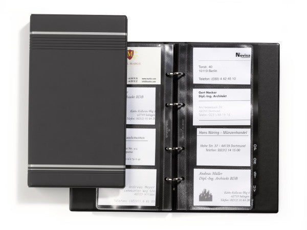 Durable Visitenkartenbuch Visifix 200 – 200 Karten – 4-Ring – Polypropylen (PP) – Anthrazit