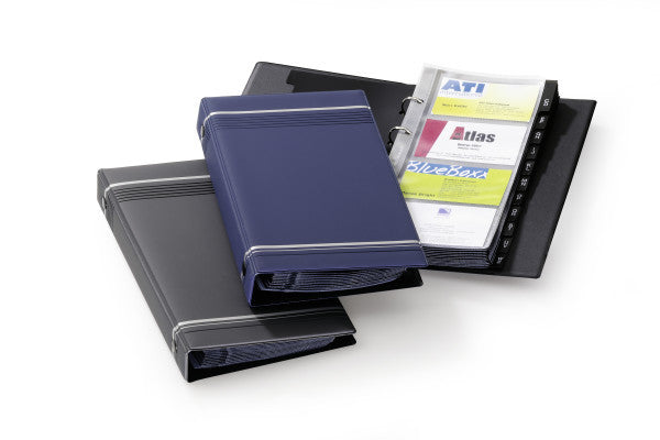 Durable Visitenkartenbuch Visifix 200 – 200 Karten – 4-Ring – Polypropylen (PP) – Anthrazit