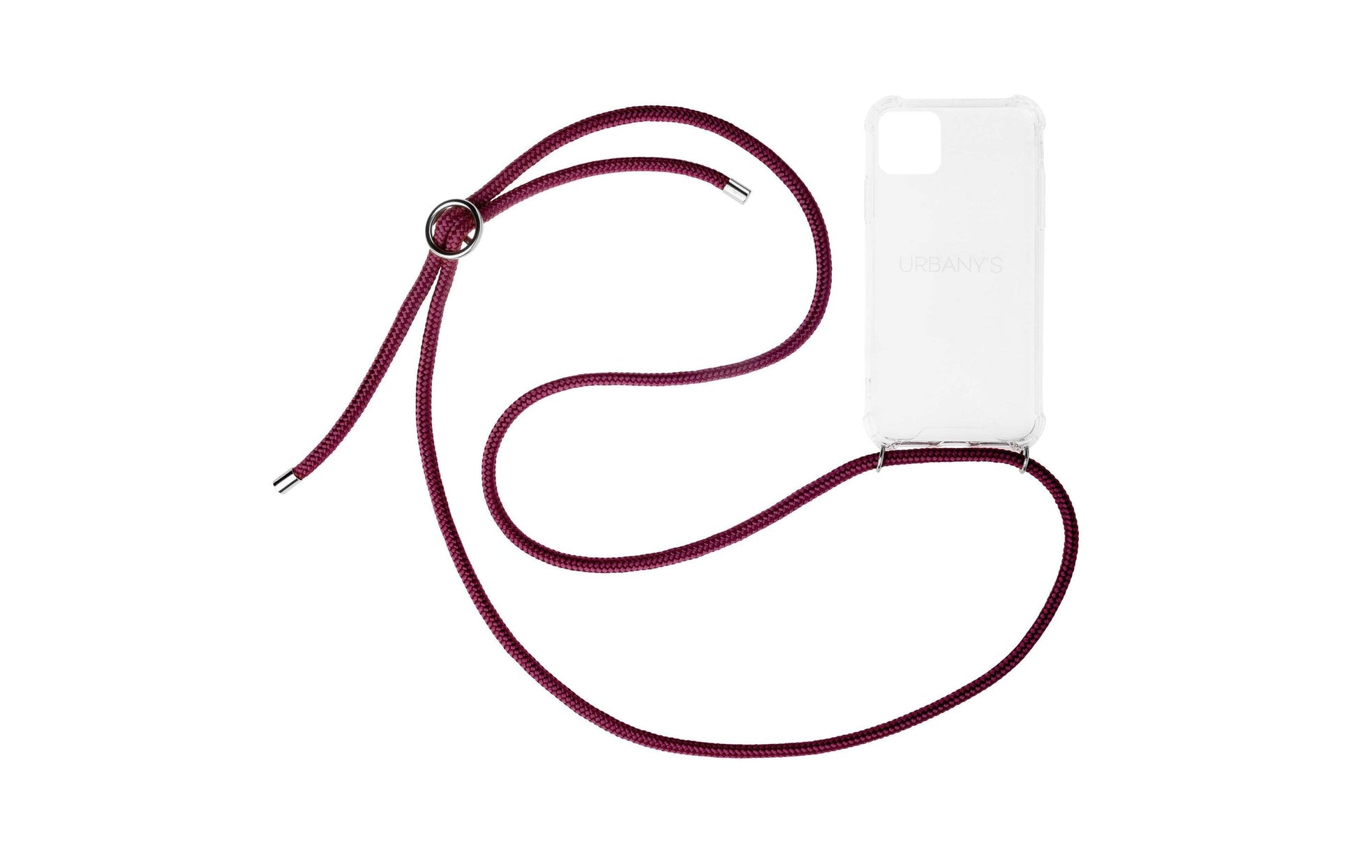 Urbany's Necklace Case – Backcover – für Apple iPhone 15 Pro, Polypropylen, Bordeaux, mit Trageband