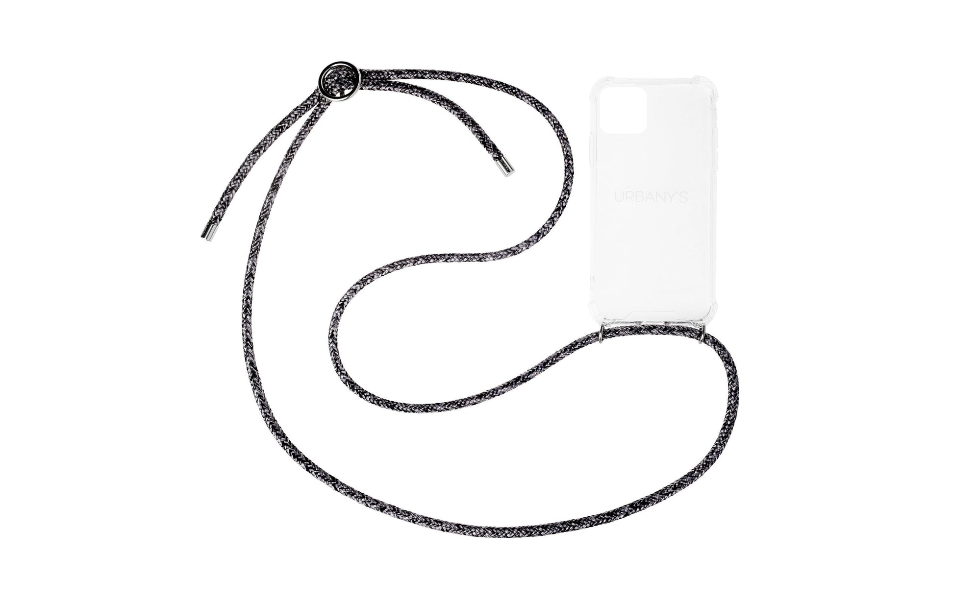 Urbany's Necklace Case Backcover – für Apple iPhone 15 Pro, Kunststoff, Flashy Silver, mit Halsband