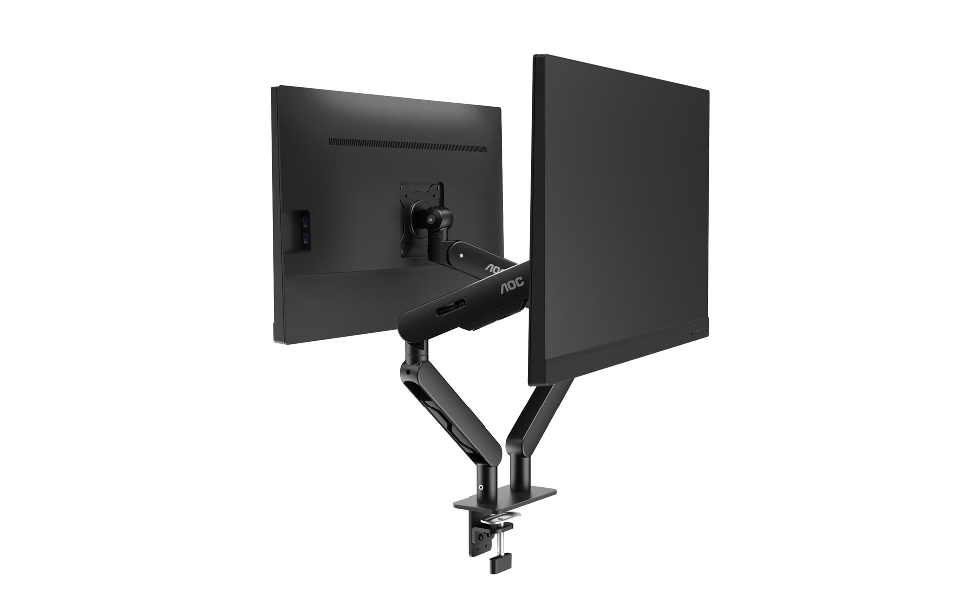 AOC AM420B – Monitorarm, Dual, bis 34", VESA 75 × 75 mm, 9 kg, neigbar, schwarz