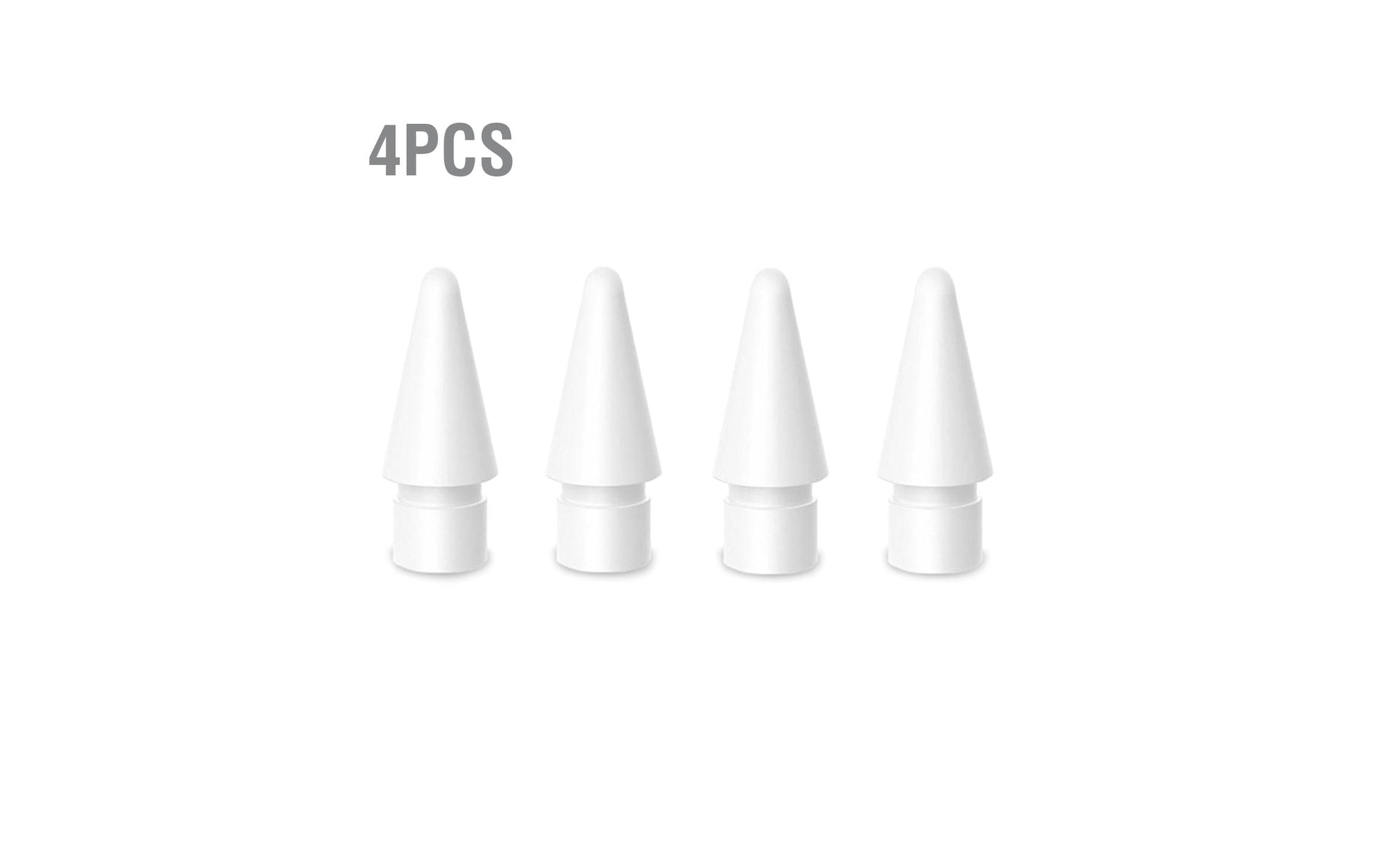 4smarts Eingabestift für Apple Pencil (1.–2. Gen.) – Ersatzspitzen, 4 Stück, Weiss