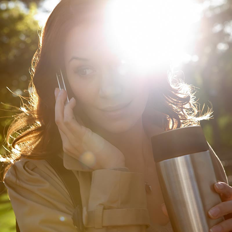 EMSA Travel Mug Grande Thermobecher 500 ml – doppelwandig 6 h heiss/12 h kalt, Druckknopfdeckel, Edelstahl