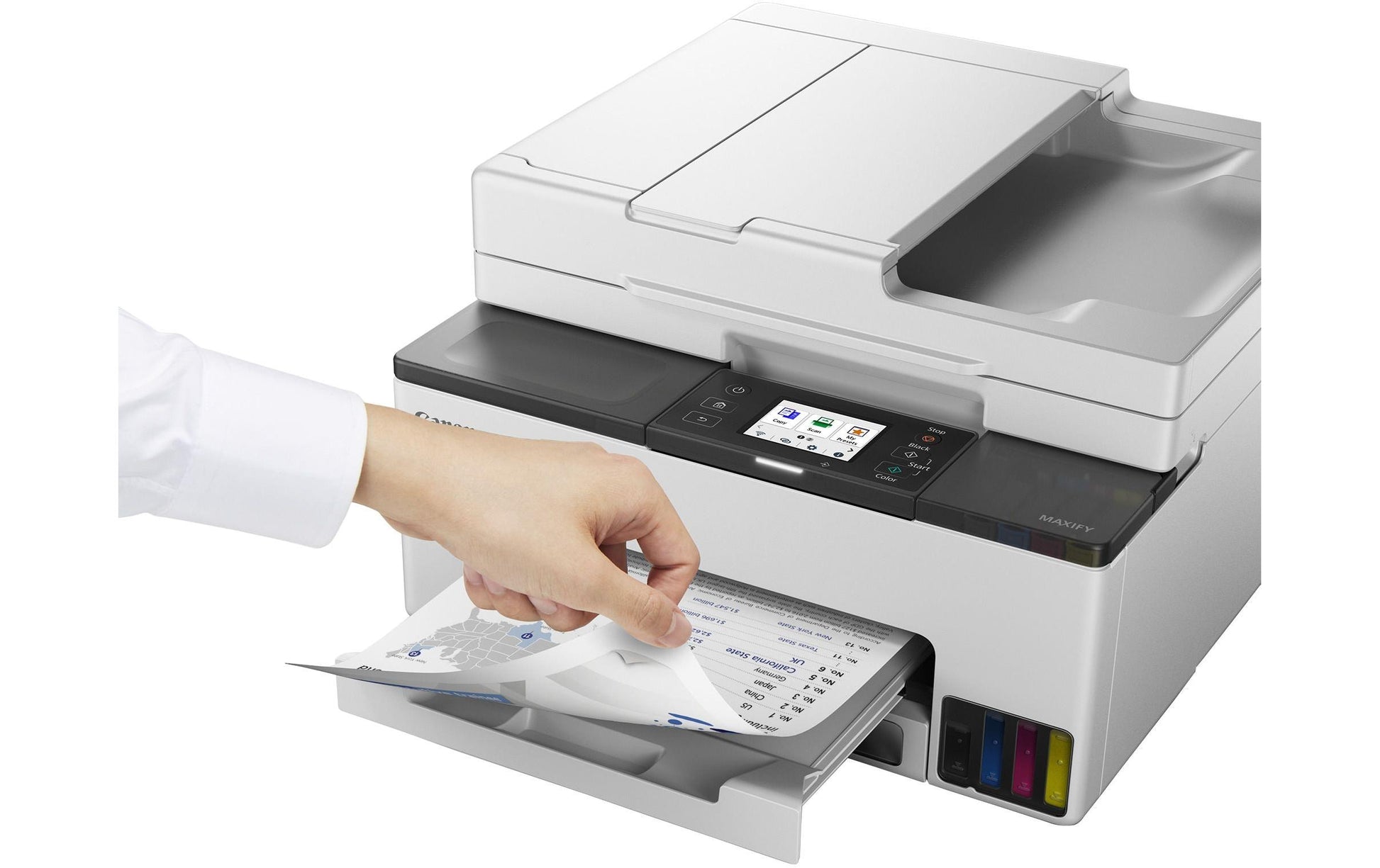 Canon MAXIFY GX2050 – Farbiges Tintenstrahl-MFP A4, 4-in-1 – USB – Duplex, ADF – 15 ppm S/W, 10 ppm Farbe