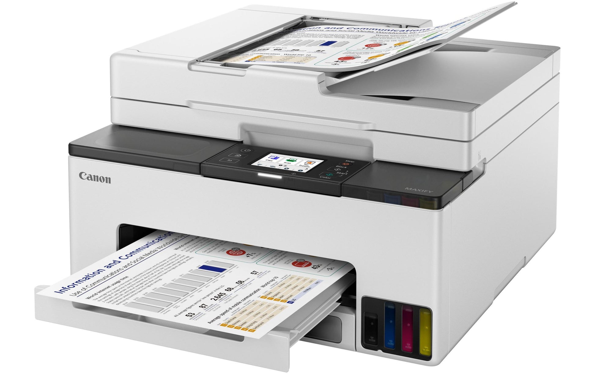 Canon MAXIFY GX2050 – Farbiges Tintenstrahl-MFP A4, 4-in-1 – USB – Duplex, ADF – 15 ppm S/W, 10 ppm Farbe