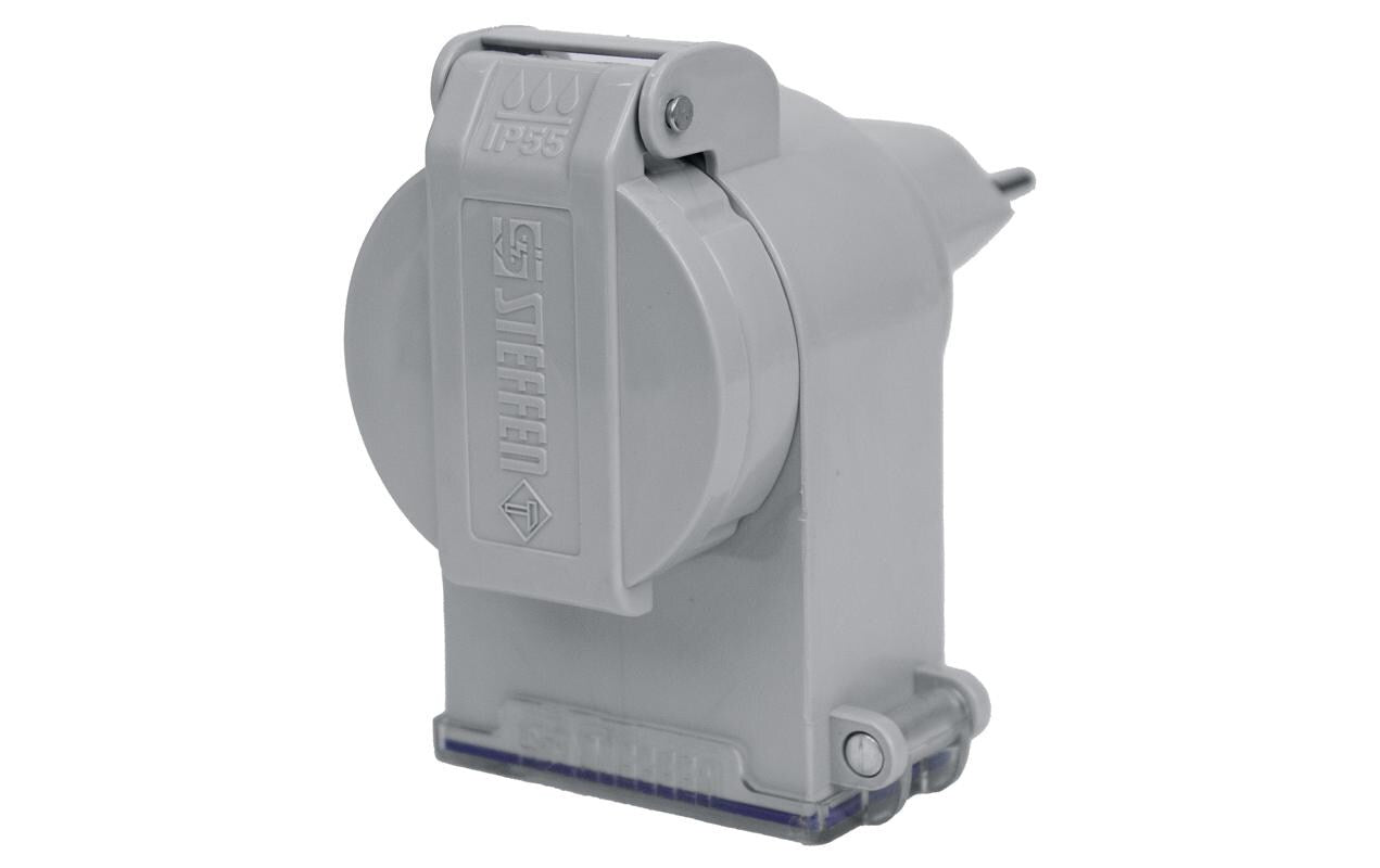Steffen Zeitschaltuhr – Tages-/Wochen-Timer, digital – IP55, 230 V, 10 A – T13 Steckdose – Weiss