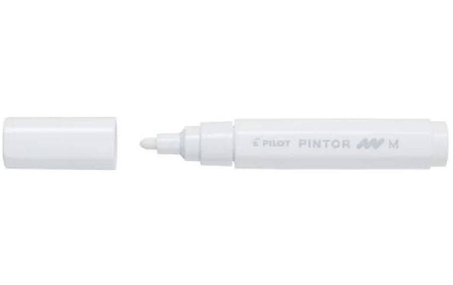 Pilot Pigment-Marker Pintor – Rundspitze 1,5-2,2 mm – Weiss – Für dunkle Oberflächen geeignet