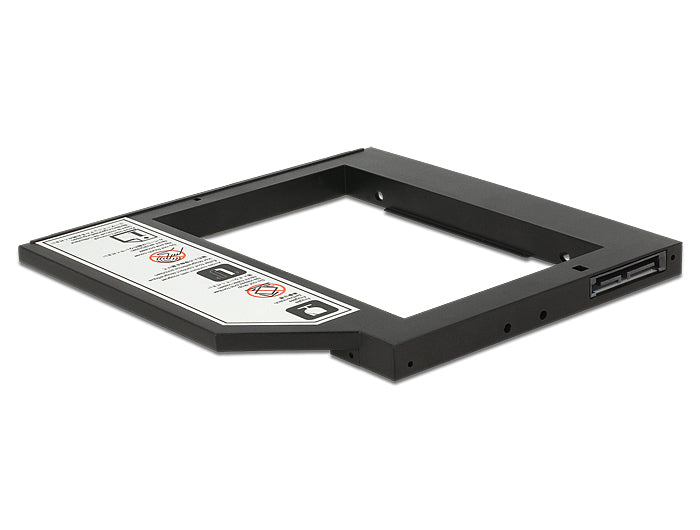 Delock 62669 Einbaurahmen 1× 2,5" in Slim-5,25", SATA mit Strom, Slim-SATA – für Slim-5,25", Schwarz