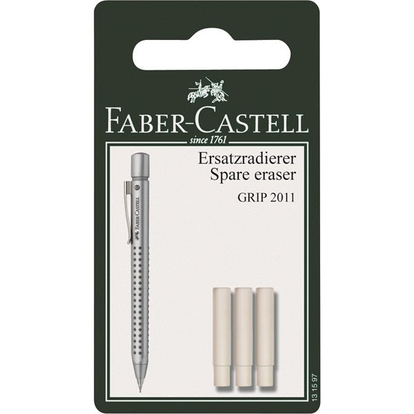 Faber-Castell Ersatzradierer Grip 2011 – weiss, 3 Stk.
