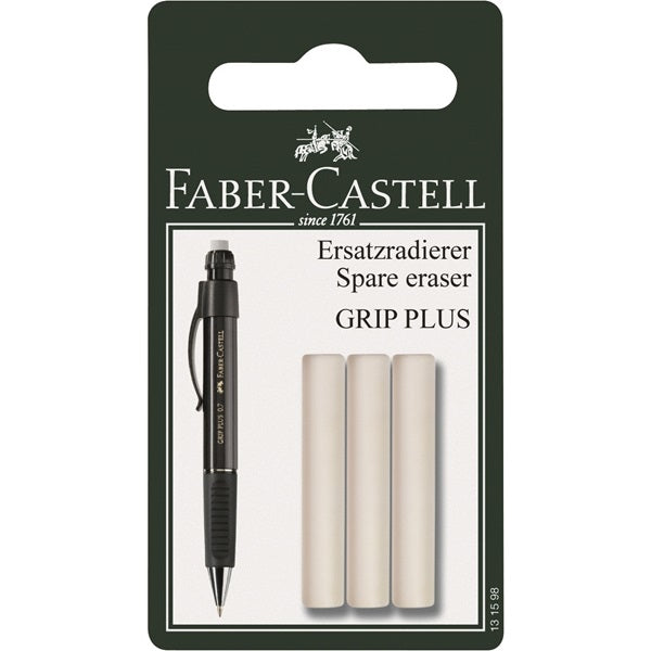 Faber-Castell Ersatzradierer Grip Plus – weiss, 3 Stk.