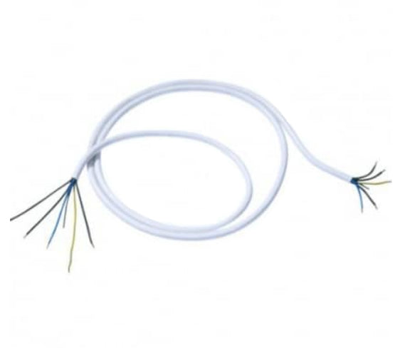 Bachmann Herdleitung Stromkabel – offenes Ende zu offenes Ende, 2 m, 250 V/16 A, 5×2,5 mm², Weiss