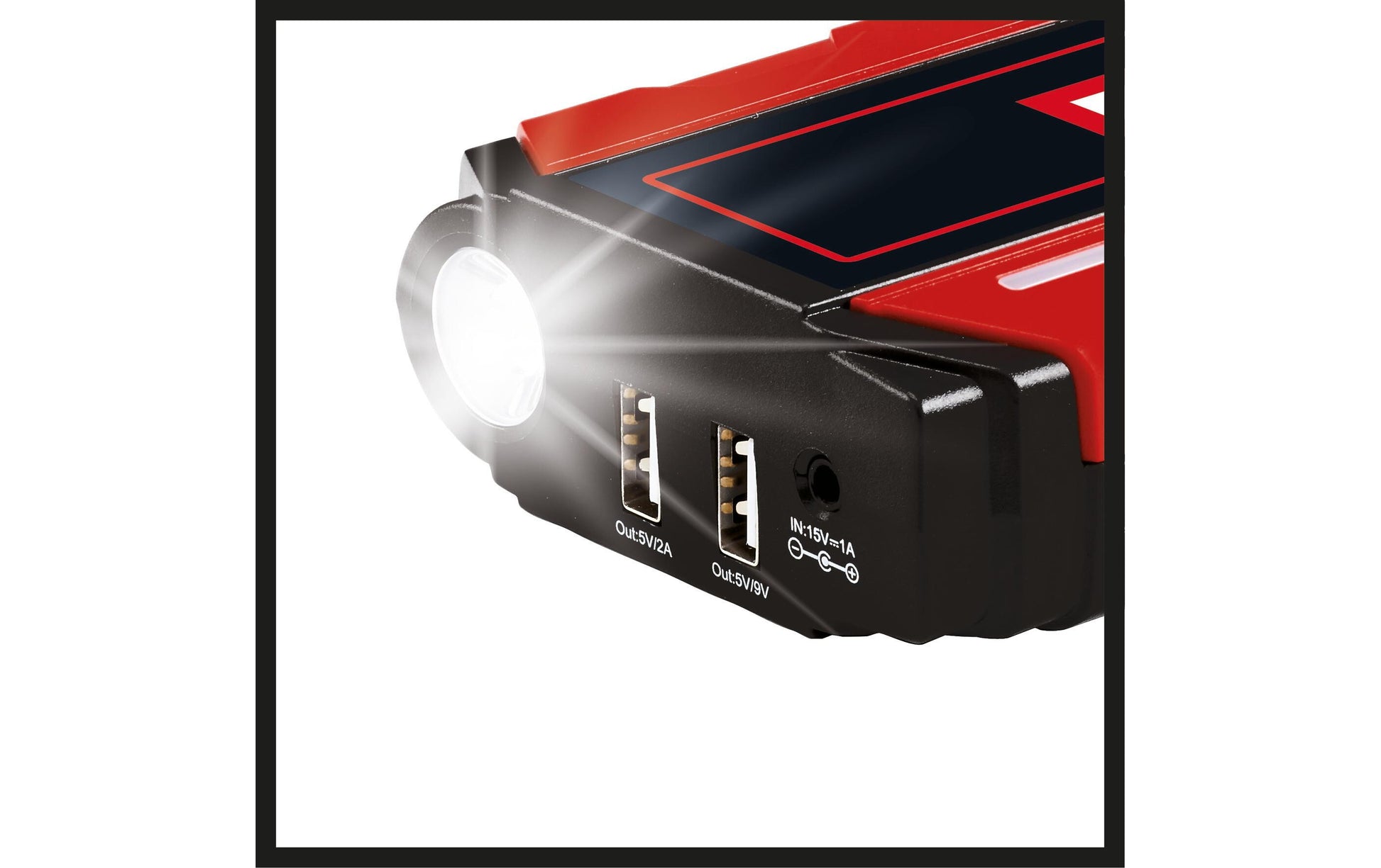 Einhell automotive Einhell CE-JS 12 Starterbooster 3'700 mAh – 12 V, 200 A Startstrom, 2× USB, Rot