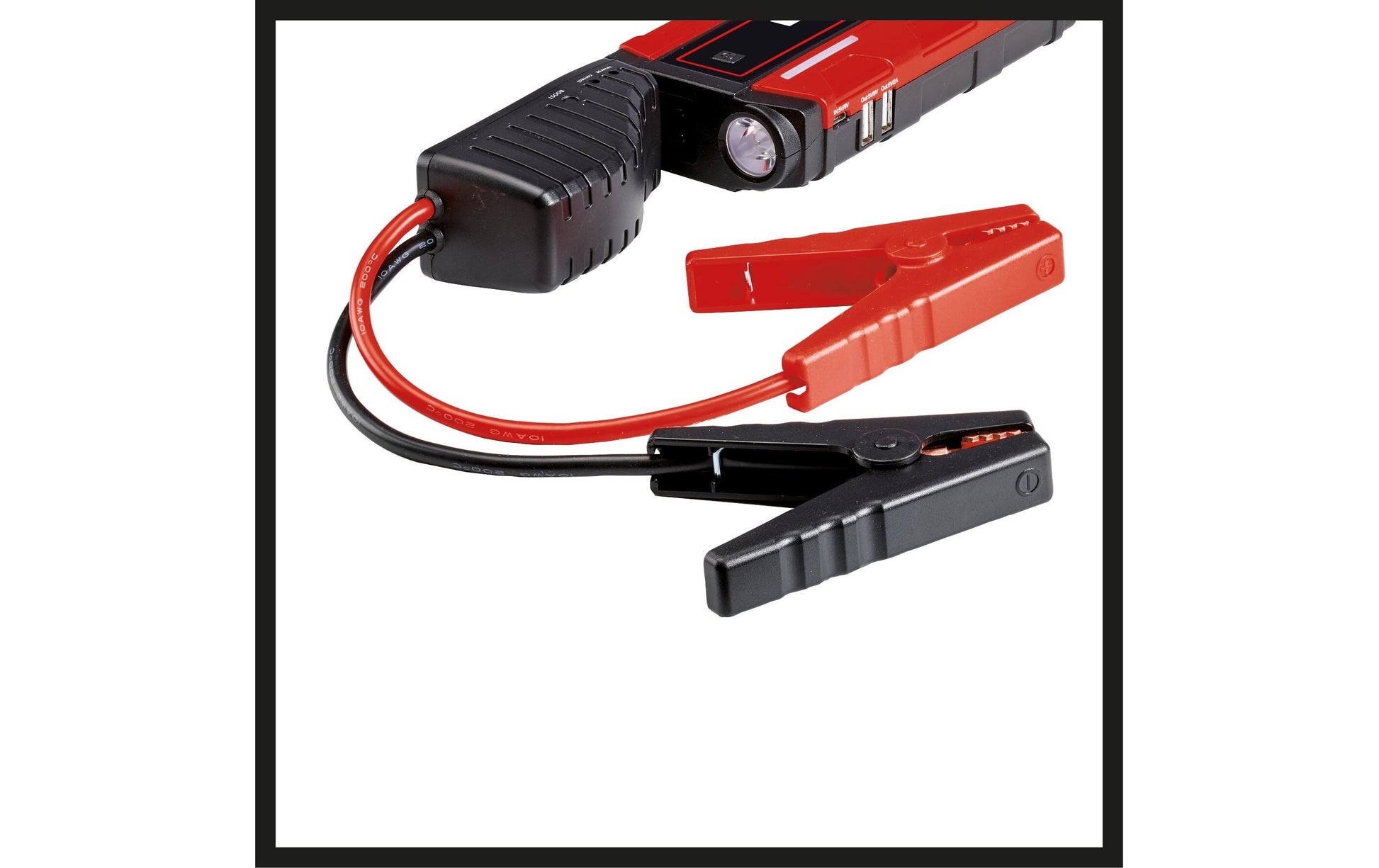 Einhell automotive Einhell Starterbooster CE-JS 8 – Mini – für 12 V – Startstrom 200 A, LED-Taschenlampe, 2× USB