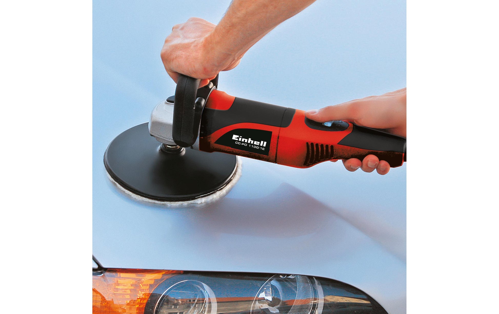 Einhell CC-PO 1100/1E Poliermaschine – 1100 W – Ø 180 mm – Netzbetrieb, Kabellänge 2 m