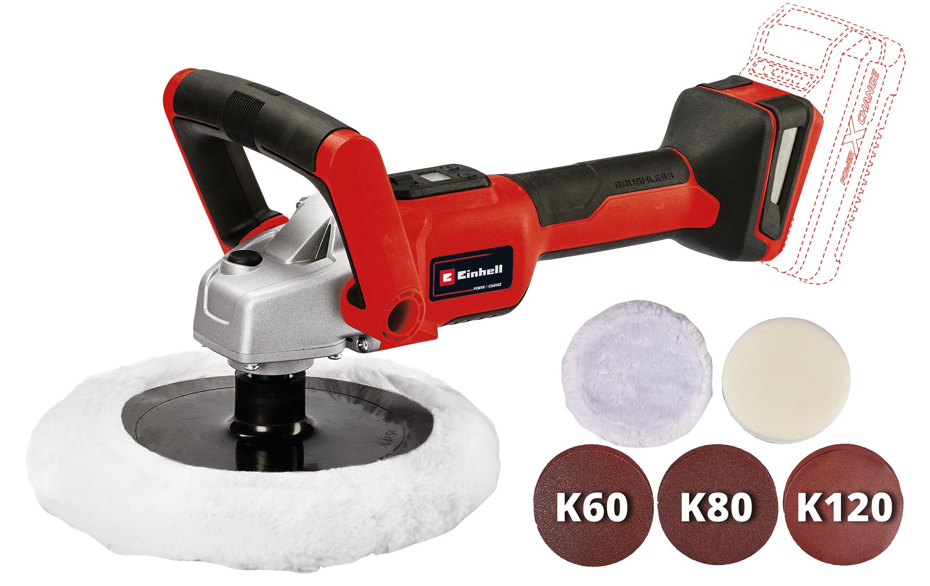 Einhell automotive Einhell Poliermaschine CE-CP 18/180 Li – 18 V – Ø 180 mm – Solo