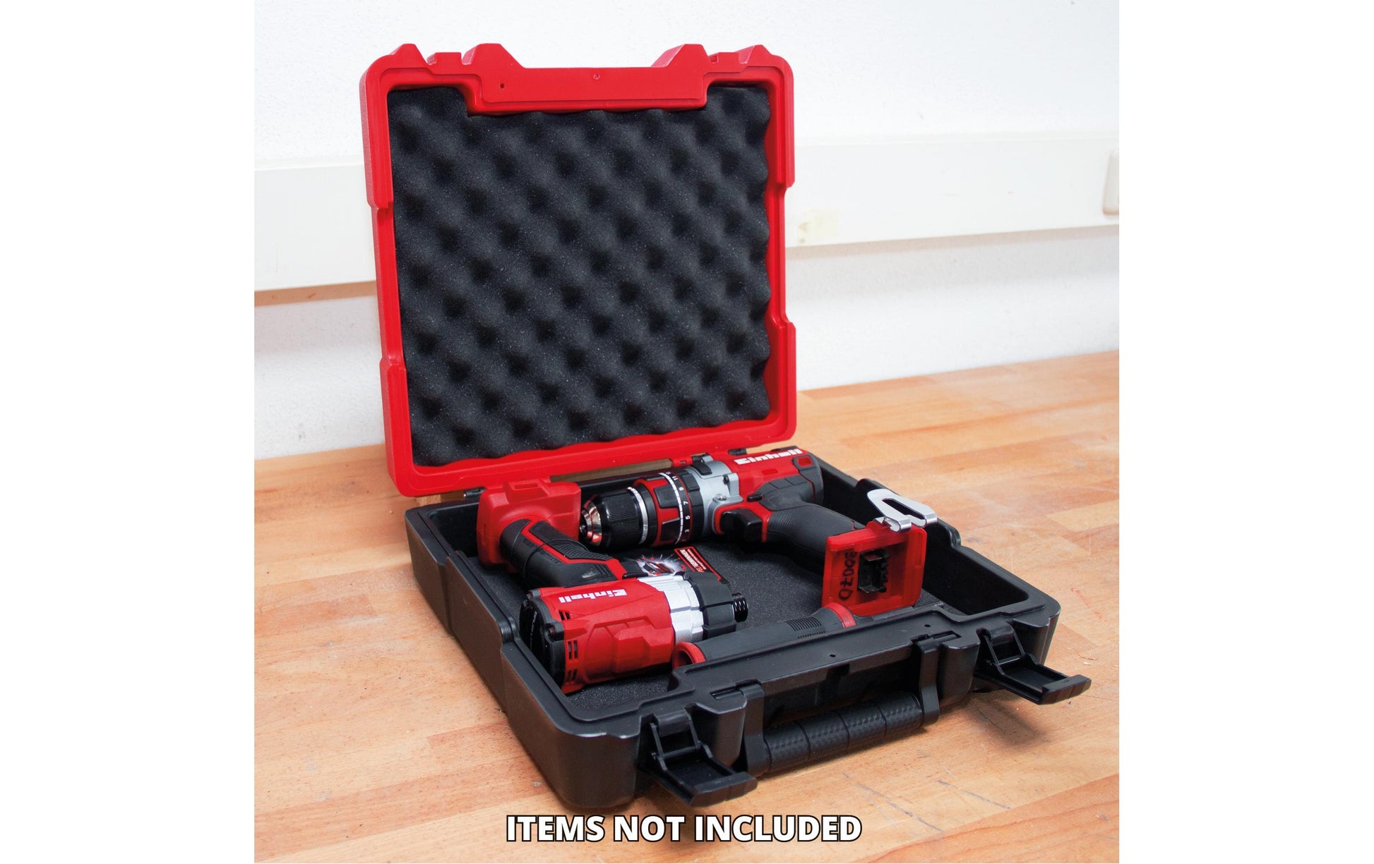 Einhell E-Box S35 Systemkoffer – leer, mit Handgriff, rot, B 330 × H 350 × T 89,5 mm, für Einhell PXC