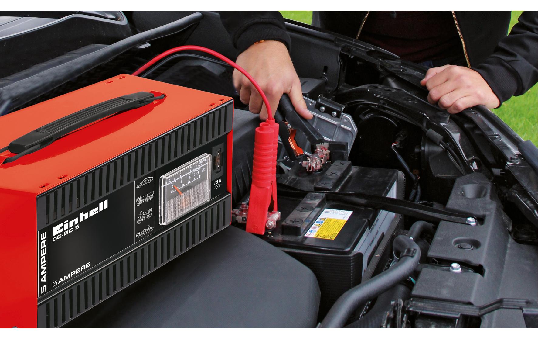Einhell automotive Automatik-Batterie-Ladegerät – 5 A, 12 V, für Autos, Blei (Pb), 80 Ah