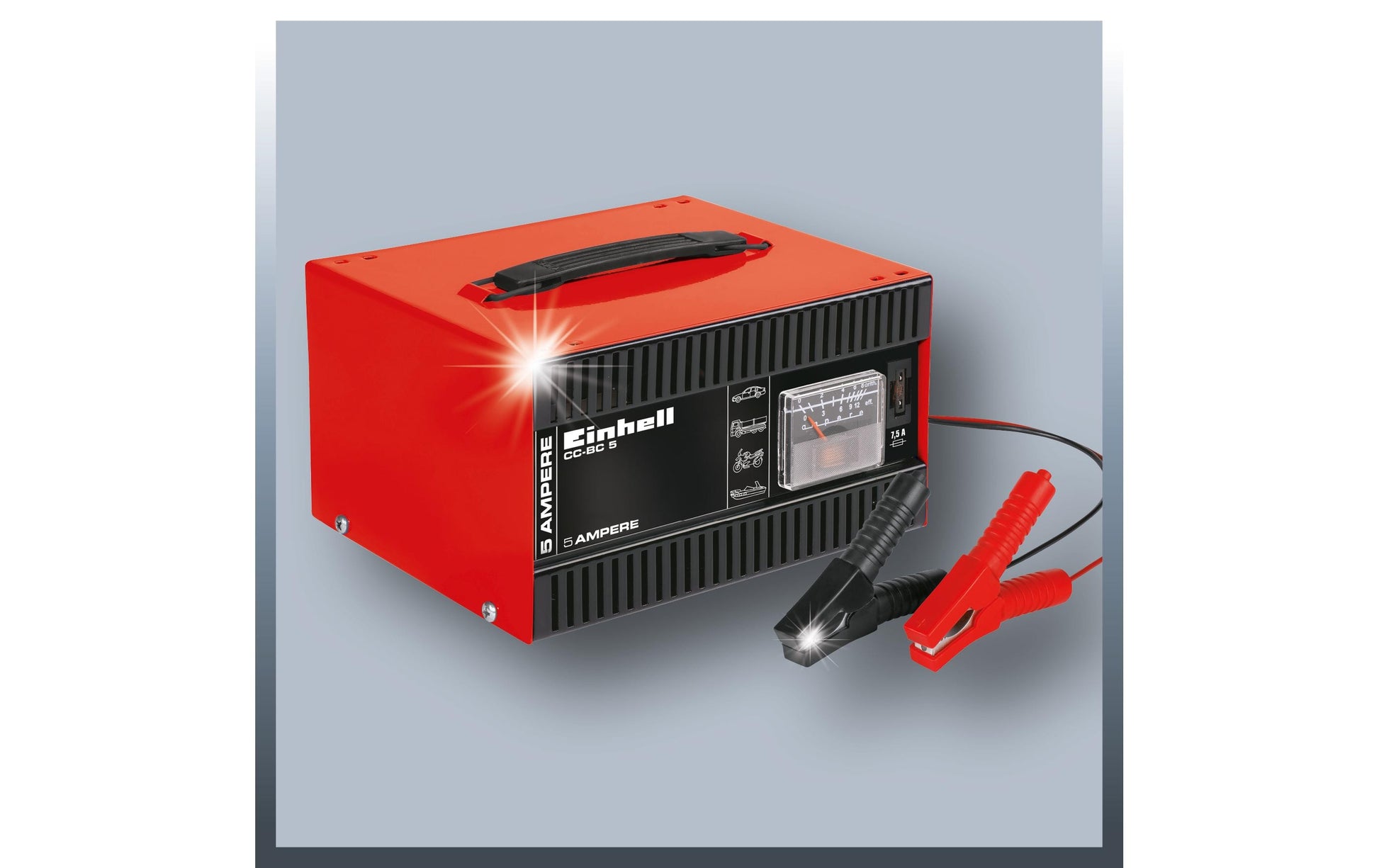 Einhell automotive Automatik-Batterie-Ladegerät – 5 A, 12 V, für Autos, Blei (Pb), 80 Ah