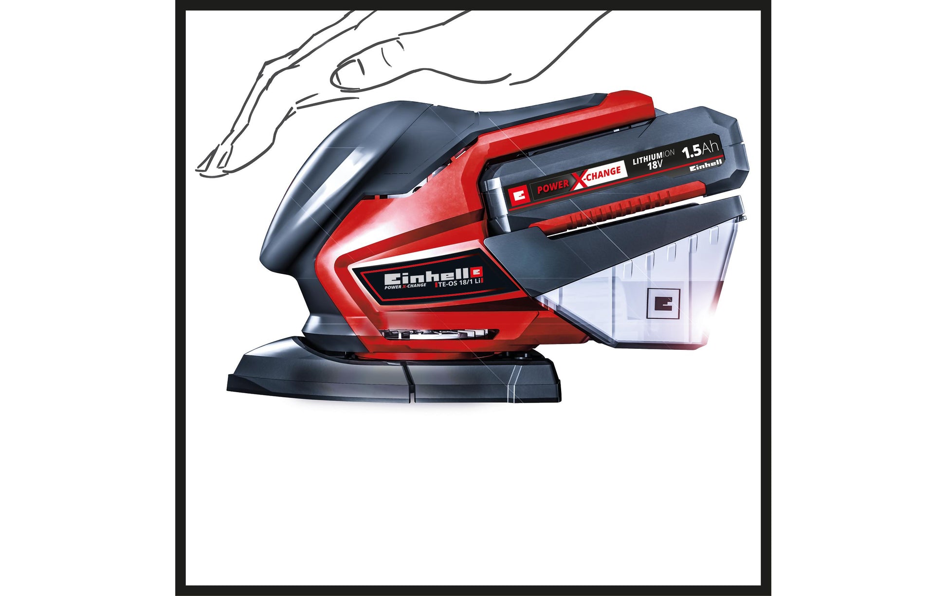 Einhell TE-OS 18/150 Li Multischleifer – 18 V – 150 × 150 mm – Solo – Power X-Change