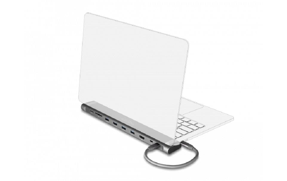 DeLOCK 87895 Dockingstation – USB-C, 1× HDMI, 4× USB-A, 1× USB-C, 85 W PD, GbE, SD/microSD, für Windows/Mac