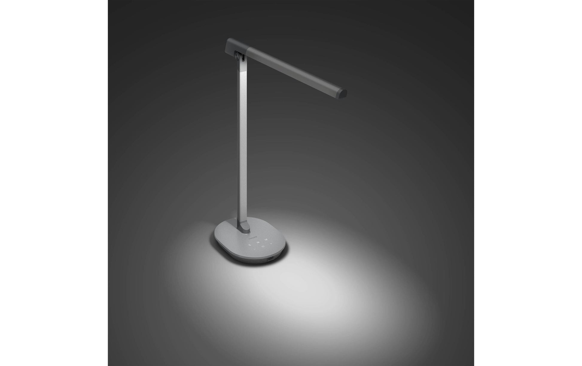 Philips by Signify Philips Tischleuchte Sword – 650 lm, 12 W, 3000–5000 K, dimmbar, grau, fest verbautes LED