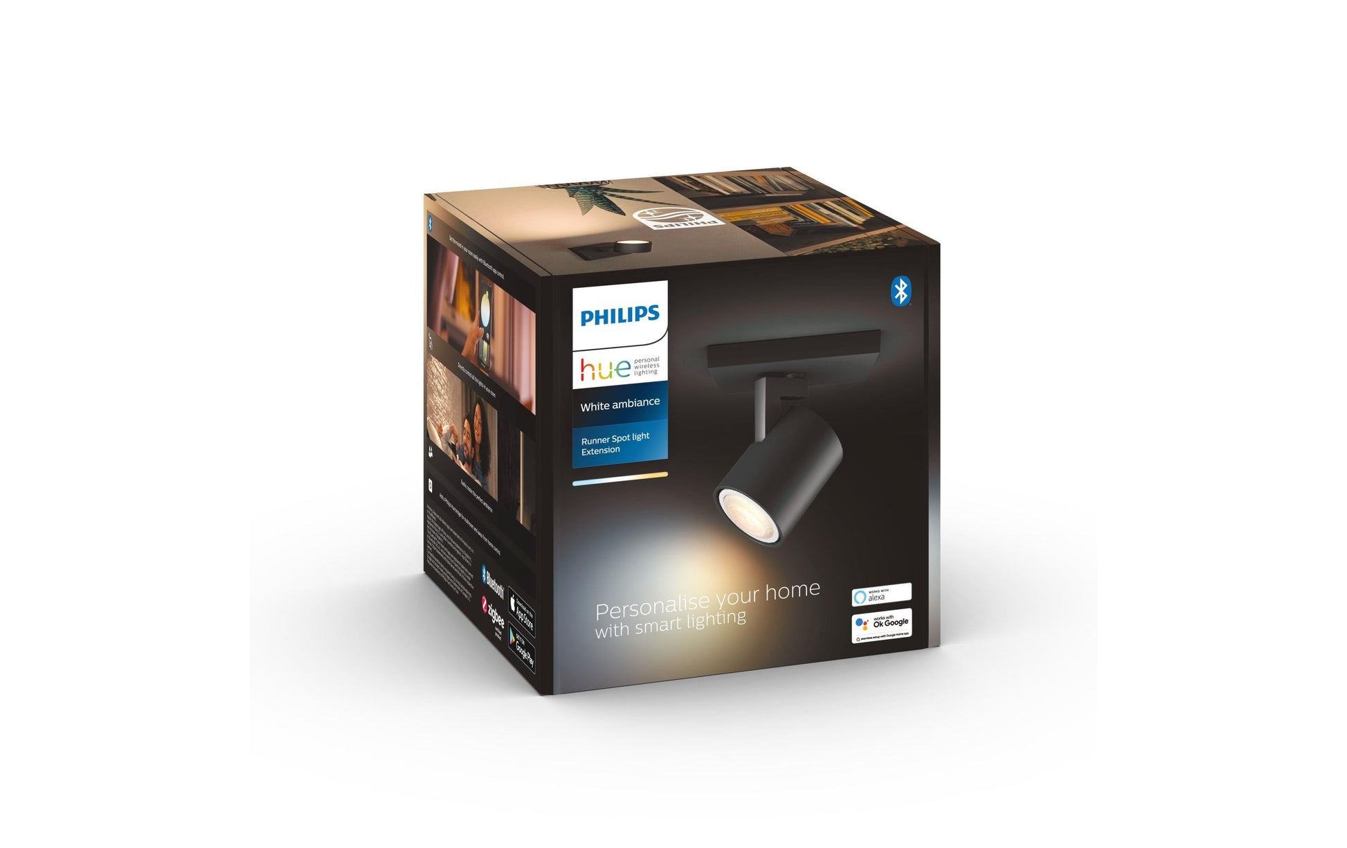 Philips Hue Spot LED White ambiance Runner – Bluetooth, dimmbar – 2’200–6’500 K – 350 lm, 4,2 W – GU10 – schwarz