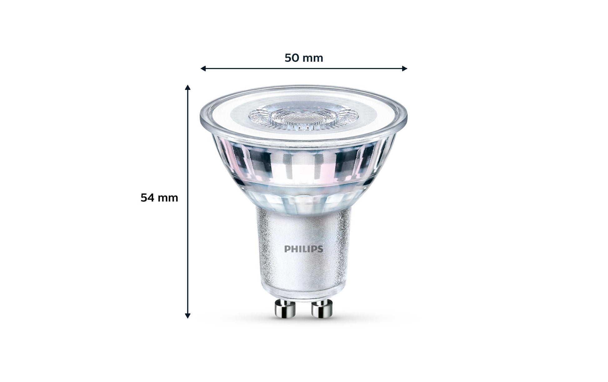 Philips by Signify Philips LED-Leuchtmittel GU10 Reflektor – Neutralweiss 4000 K, 275 lm, 3,5 W, 36° – 6 Stk. – Silber/Glas