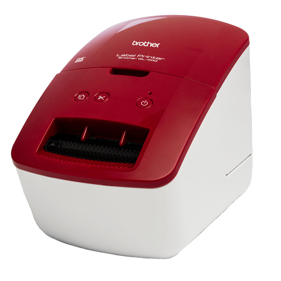 Brother QL-600R – Etikettendrucker, Thermodirekt, USB, 300 × 600 dpi, 71 mm/s, für DK-Rollen bis 62 mm