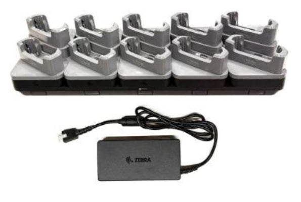 Zebra ShareCradle Lade-/Daten-Cradle – bis zu 10 Geräte – für TC701 – Schwarz, Grau