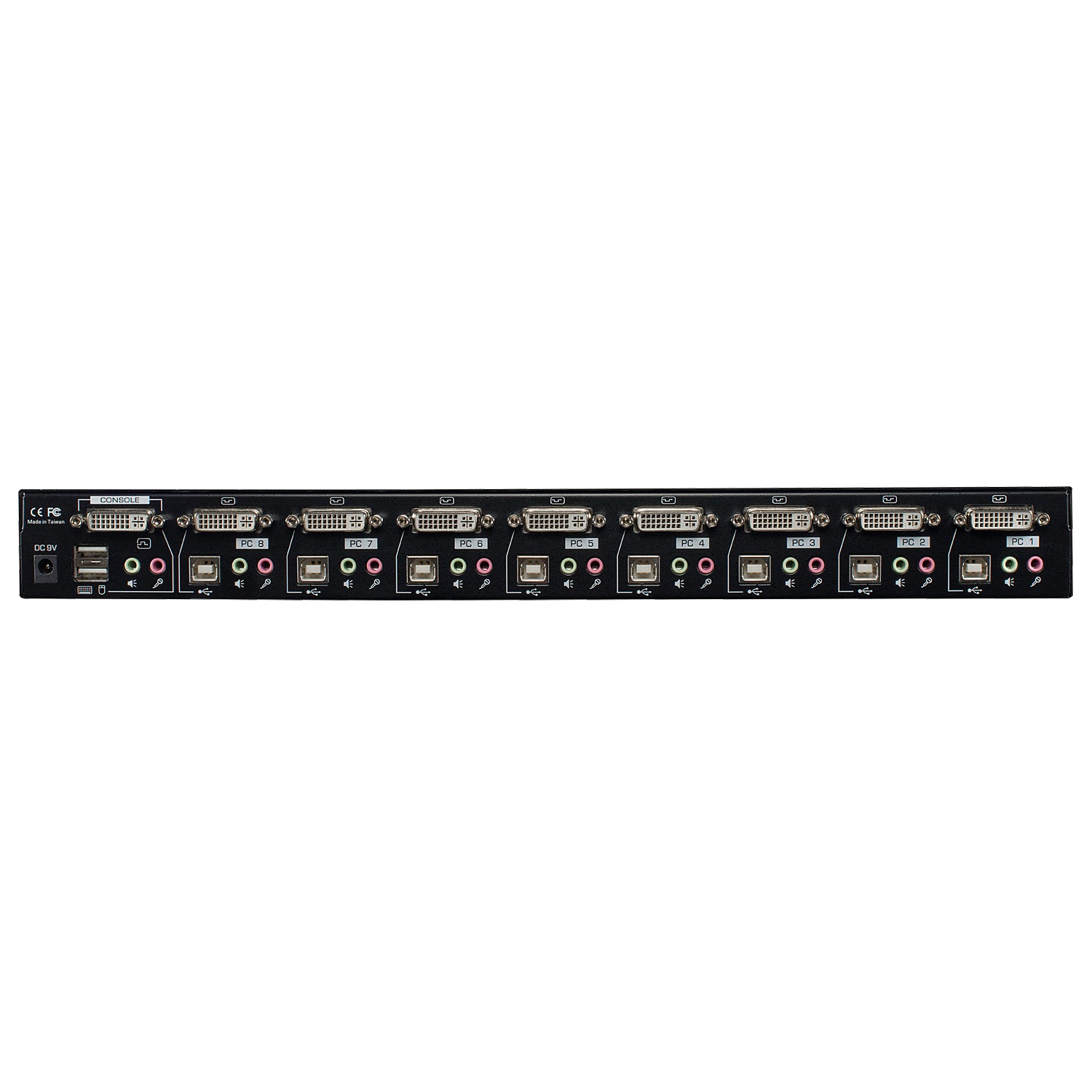 Lindy KVM Switch Pro – KVM-Switch, USB 2.0/DVI-I/Audio, 8 Port, 19" Rack
