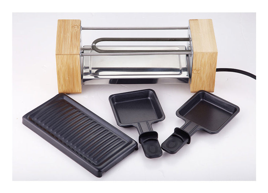 BergerLanz Raclette-Grill Bamboo – 2 Personen, 320 W – Braun/Schwarz