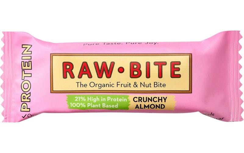 Rawbite Protein Crunchy – Mandel, bio, vegan – 12 × 45 g