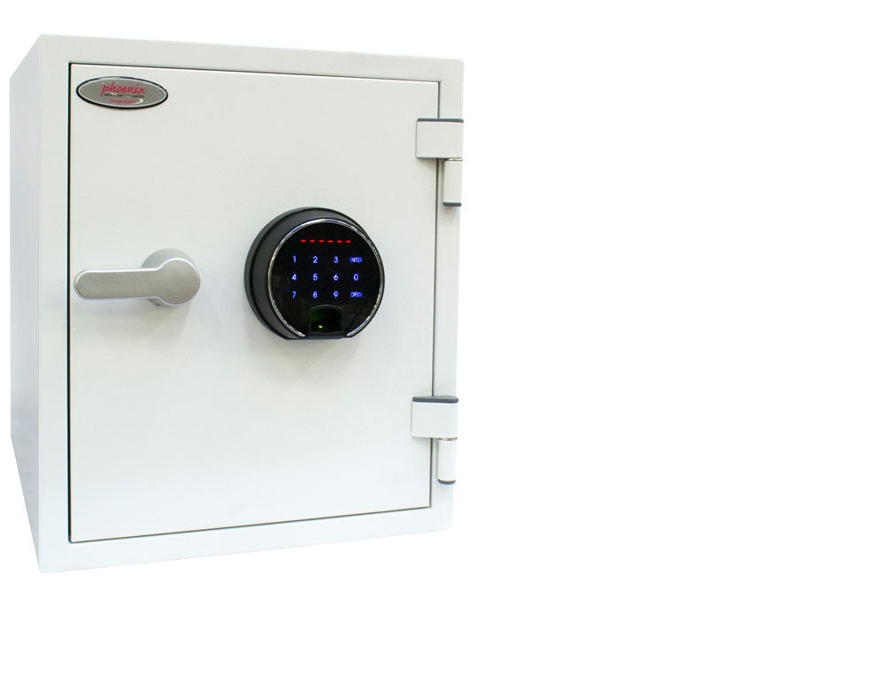 Phoenix Safe Co. Phoenix Datenschutz-Tresor TITAN FS1282F – Elektronikschloss – 25 l – Feuerschutz 60 min – Weiss