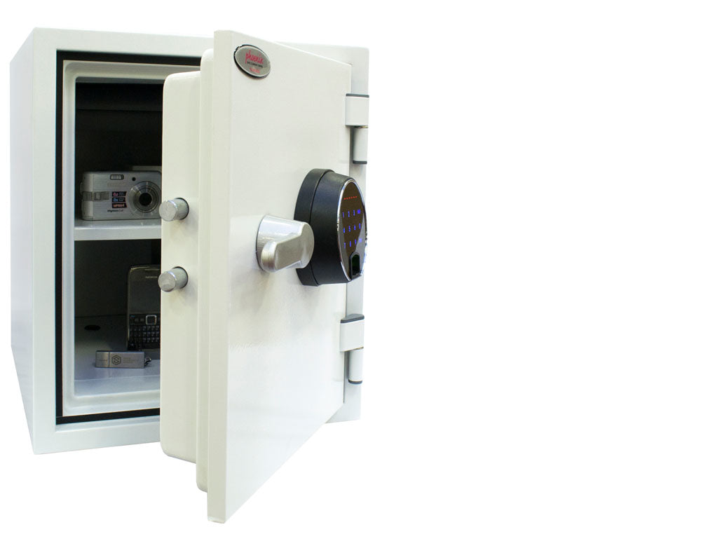 Phoenix Safe Co. Phoenix Datenschutz-Tresor TITAN FS1282F – Elektronikschloss – 25 l – Feuerschutz 60 min – Weiss