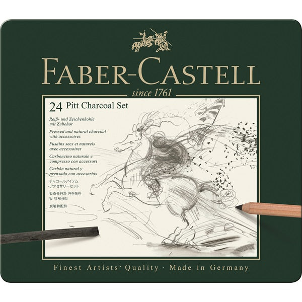 Faber-Castell Kohleset – Anthrazit, Zeichenskohle, 24er-Pack