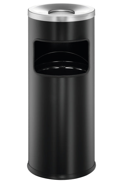 Durable Papierkorb Safe mit Ascher – Ø25 cm, Höhe 63 cm, Schwarz