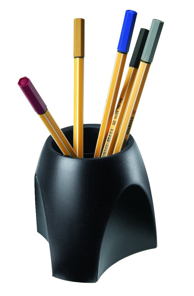 HAN Stiftehalter – 1 Fach, Kunststoff, Schwarz, 95 × 88 × 95 mm, 1 Stück