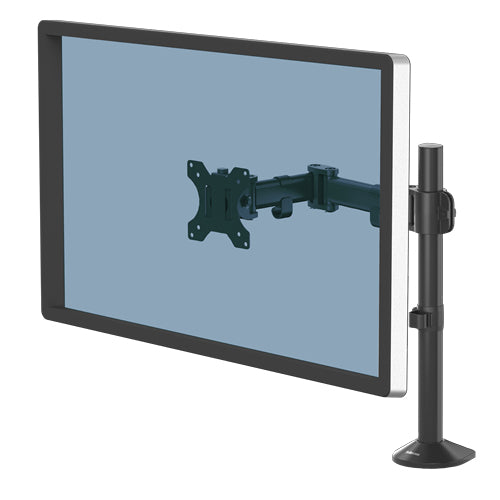 Fellowes Reflex – Einzelner Monitorarm, bis 24", VESA 100 × 100 mm, 8 kg, Drehbar, Schwarz