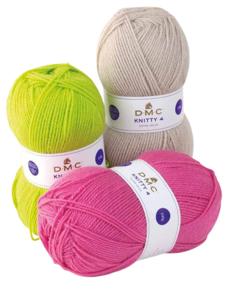 DMC Knitty 4 Mini Wolle Alt Weiss – 50 g, 140 m, Nadel 4 mm, 100% Polyacryl, 1 Stk.