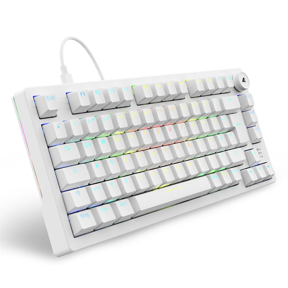 Sharkoon SGK25 – Tastatur 75% – Mechanisch – Verkabelt, USB-A – QWERTZ (DE) – RGB – Ohne Ziffernblock