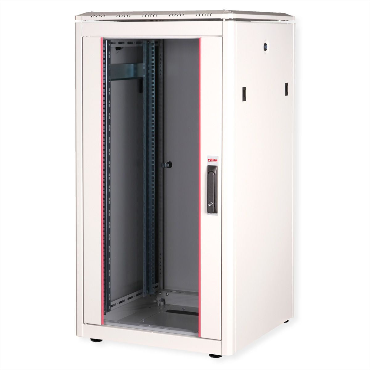 ROLINE Pro – 19" Netzwerkschrank 22U, IP20, abschliessbar, 600 × 600 × 1164 mm, lichtgrau, Stahl