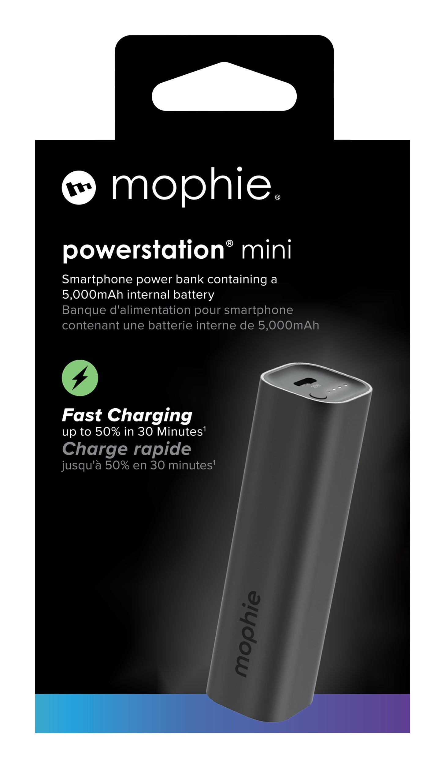 Mophie – Powerbank 5000 mAh, Schwarz