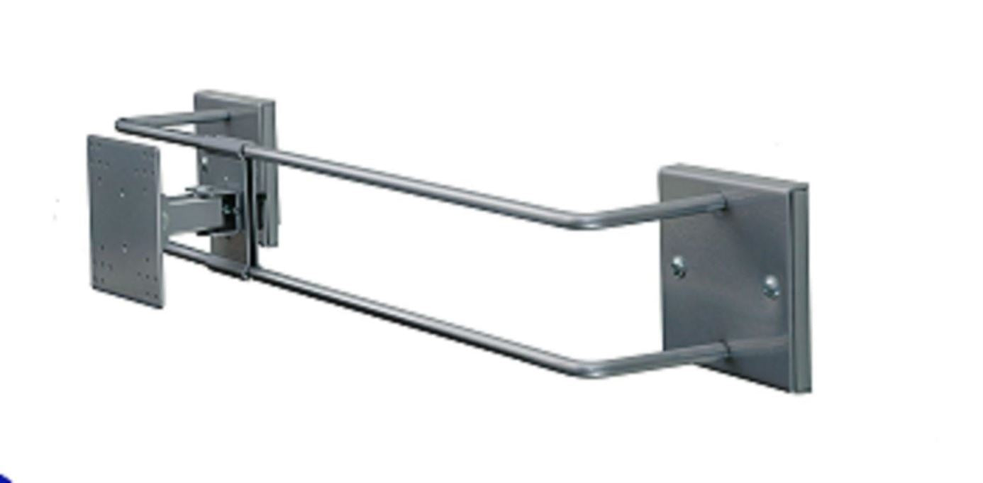 R-Go Tools Wandhalterung, schwenkbar, neigbar, bis 27", VESA 75×75–100×100, bis 10 kg, Silber