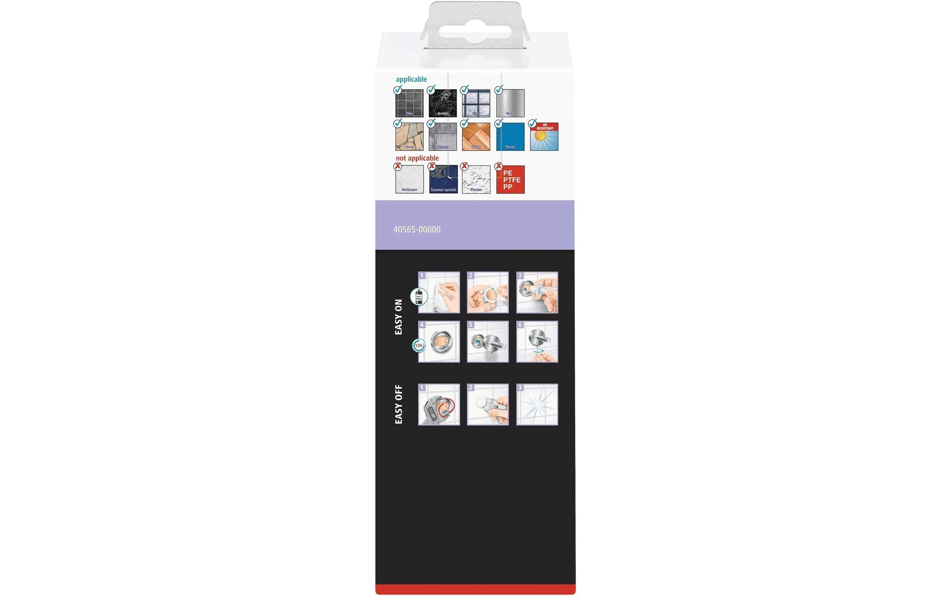 Tesa MOON BLACK Manueller Seifenspender – Wandmontage – 200 ml, schwarz, Glas, Metall